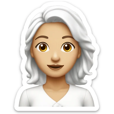 Pâtisserie femme blanche , bonde au yeux marron avec les cheveux au carre sticker