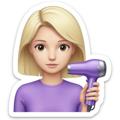 blonde with light purple Dyson hair dryer sticker