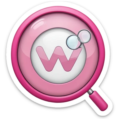 mix light pink dark pink and white girly wifi internet with a magnifying glass sticker