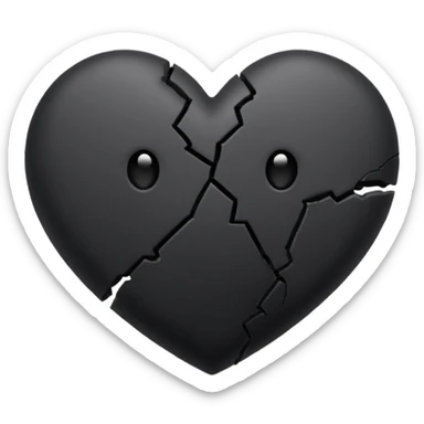 An smal black broken heart Emoji sticker