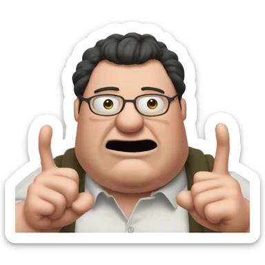 Peter Griffin with long nails saying "GWORL" sticker