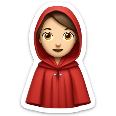 only one brunette caucasian handmaid in a completely red robe with red hood  sticker