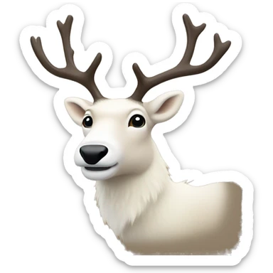 Arctic reindeer dark with light beige  sticker