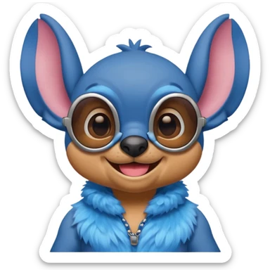 Stitch realista en la playa sticker