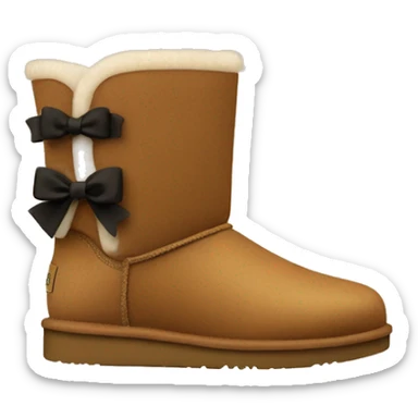 Ugg tasmans hazelnut colored with bows on them sticker