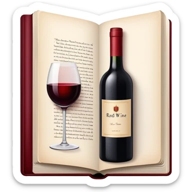 black book with a picture of wine on the cover sticker