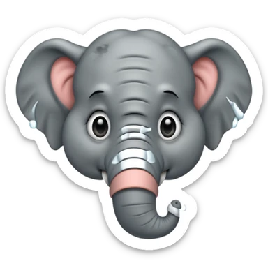 care de elefante llorando sticker