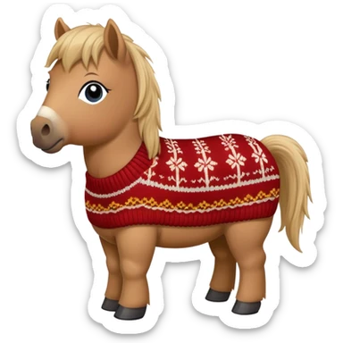 Shetland pony wearing a knitted jumper  sticker