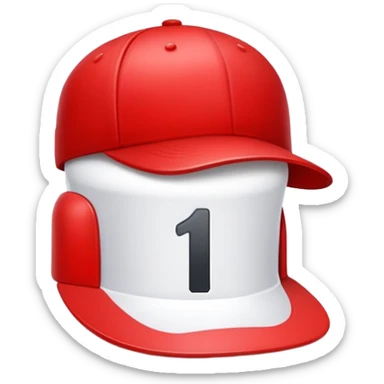 empty red cap with number “1” on it sticker