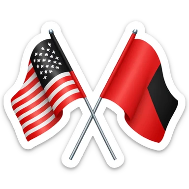 Creat an flag win red and black colour only colour not designs half in red and another half in black  by dividing equaly single flag sticker