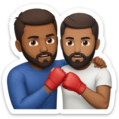 brown muslim man hitting white english man sticker