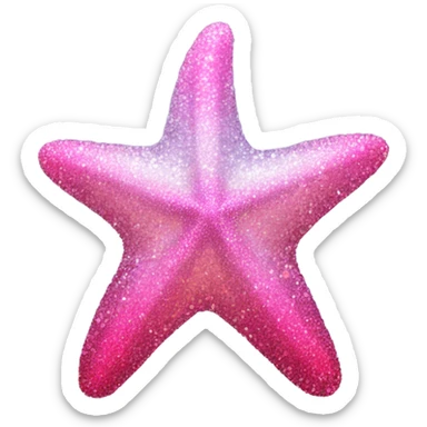 Pink ombre starfish with glitter  sticker