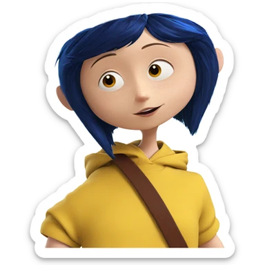 freckled girl with blue hair sticker