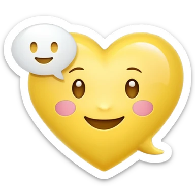 yellow heart with a speech bubble sticker