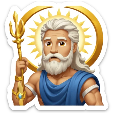 zeus and his glory behind him sticker