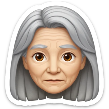 cara vieja por un lado y cara joven por otro lado de una mujer sticker