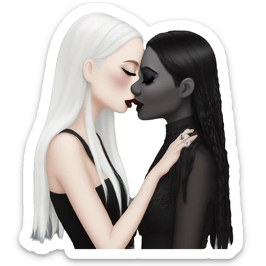 two goth women kissing, beautiful, aesthetic  sticker