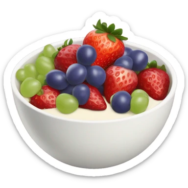fruit yogurt bowl with strawberries and grapes sticker