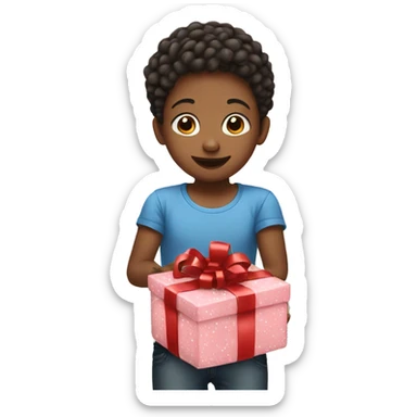 Kids opening presents  sticker