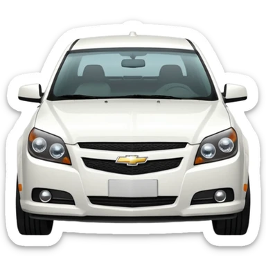 A cinematic, high-detail photograph of a glossy white Chevrolet Optra Magnum 2007 sedan with tinted windows and custom alloy rims sticker