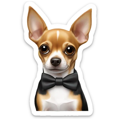 Chihuahua with dobermann print and bow tie sticker