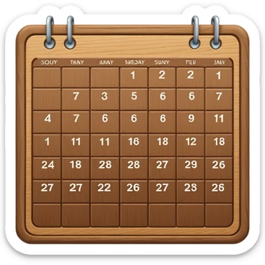 calendar wood sticker