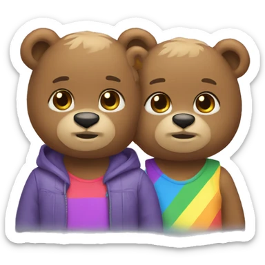 2 Pride bears sticker