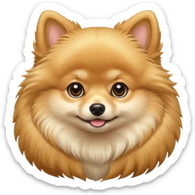 Create a cute tiny golden pomerania sticker