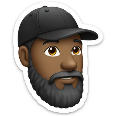 Noir casquette a lenvers barbe sticker