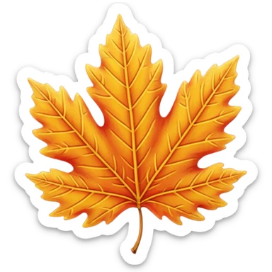 emoji of fall leaf sticker