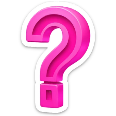 Neon pink question mark sticker