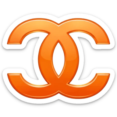 orange Chanel logo sticker