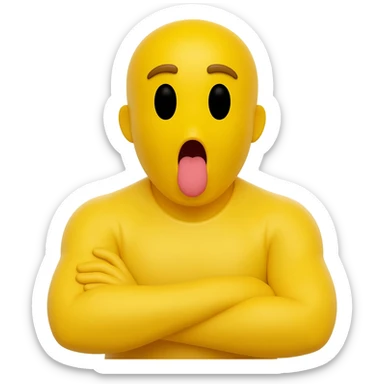 Yellow emoji face Pouting face arms crossed emoji sticker