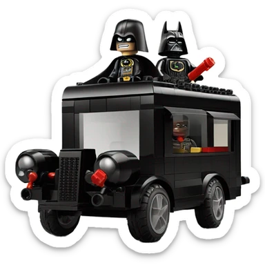 Lego Batman and Darth Vader 1790 horseless motorized caravan  sticker