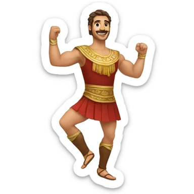 strong greek male traditional folk dancer happy sticker