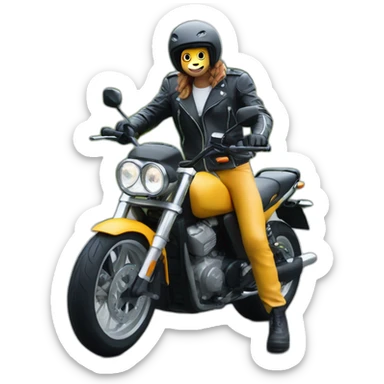 Vache sur moto sticker