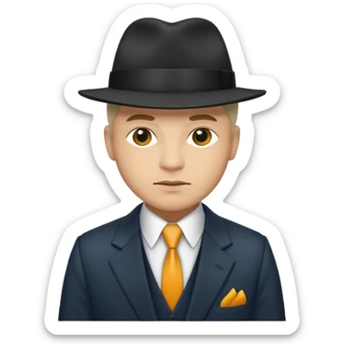 Mobster with different colored suit and hat sticker