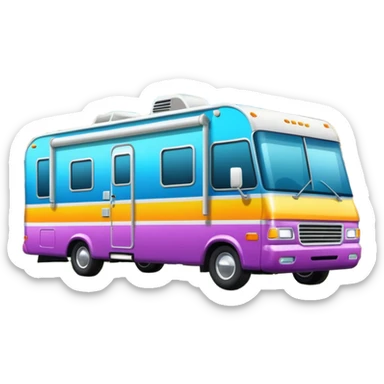 Tricked out RV outside of a football stadium sticker