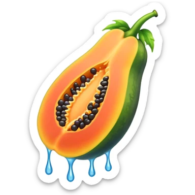 Wet rainbow dripping papaya sticker