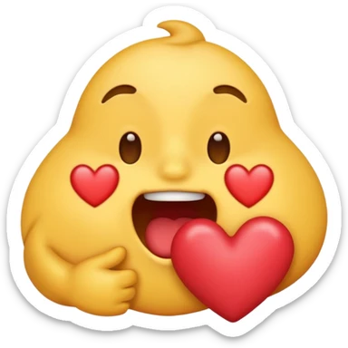 un emoji tosiendo corazones sticker