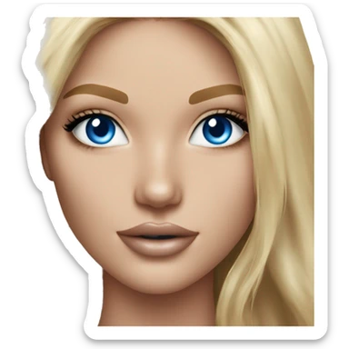 Realistic victoria secret model blonde blue eyes  sticker