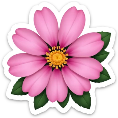 pink girly framed flower picture sticker