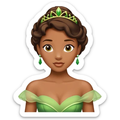 Princesse Tiana de Disney avec sa robe verte sticker