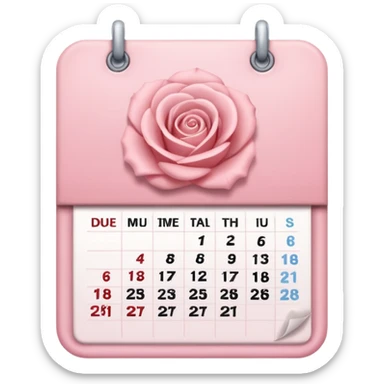 un calendrier avec une date entourée. Tons pink/rose sticker