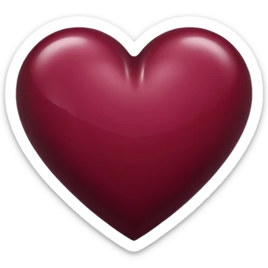 A deep bordeaux colored heart sticker