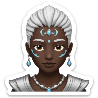 Genasi dnd estilo blanco y negro dibujo sticker