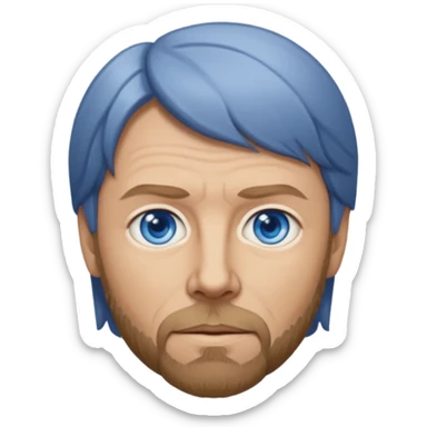 Bjorn Ulvaeus with blue eyes, dark blonde hair sticker