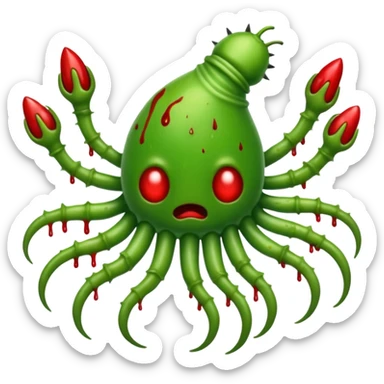 A green bloody bugger to be used an enemy fire in game play sticker