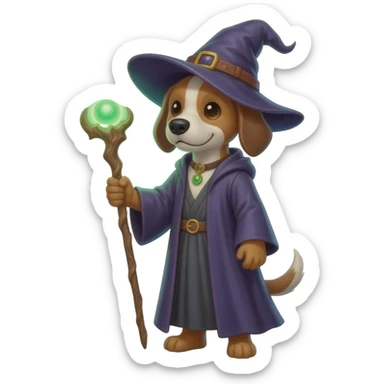Dog wizard sticker