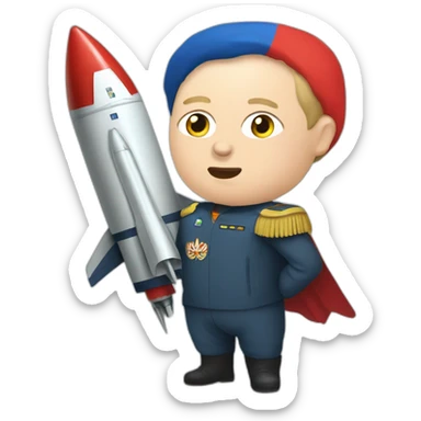 putin with corean rocket sticker